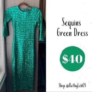 Sequins green dress